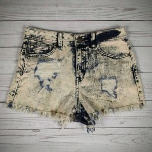 Sneek Peek Acid Washed Denim Shorts